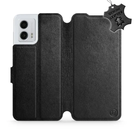 Phone Case Motorola Moto G53 5G - Design Black Leather