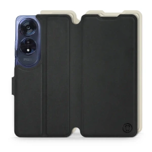 Etui Soft Touch do OPPO A60 - wzór Satynowa czerń z platyną