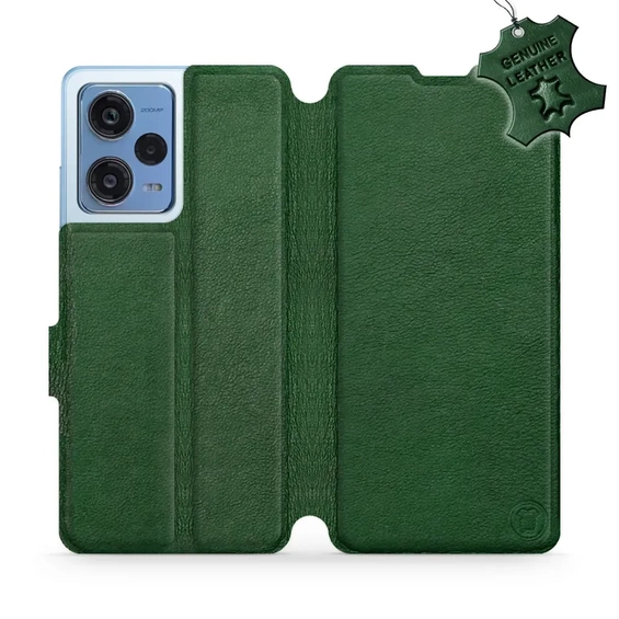 Etui ze skóry naturalnej do Xiaomi Redmi Note 12 Pro 5G - wzór Green Leather