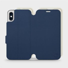 Phone Case Apple iPhone XS - Design Navy with Platinum