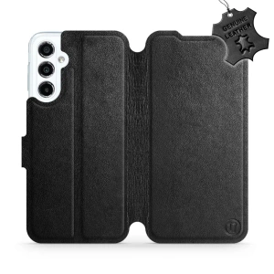 Etui ze skóry naturalnej do Samsung Galaxy M34 5G - wzór Black Leather