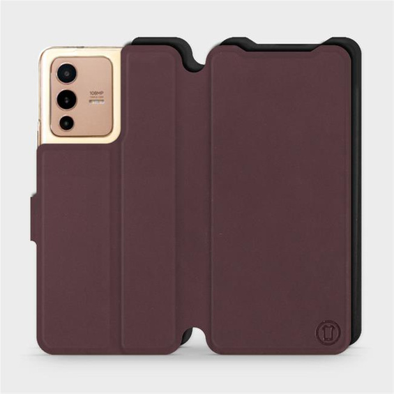Phone Case Vivo V23 5G - Design Burgundy with Black