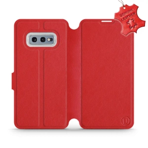 Phone Case Samsung Galaxy S10e - Design Red Leather