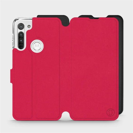 Hülle für Motorola Moto G8 - Farbe Rot mit Schwarz