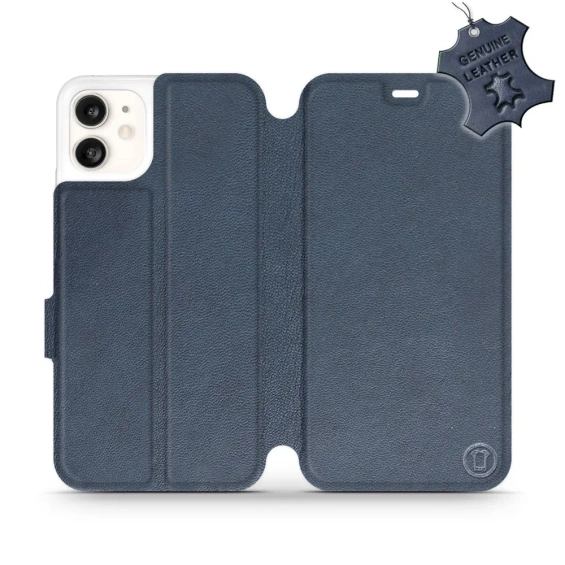 Etui ze skóry naturalnej do Apple iPhone 11 - wzór Blue Leather