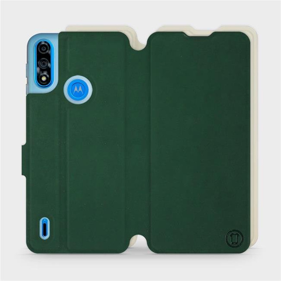 Hülle für Motorola Moto E7 Power - Farbe Grün mit Platin