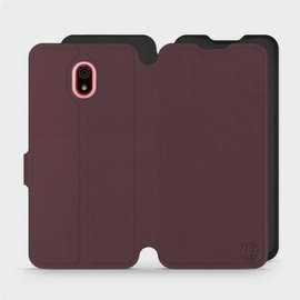 Hülle für Xiaomi Redmi 8A - Farbe Burgund mit Schwarz