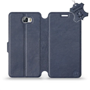 Phone Case Huawei Y6 II Compact - Design Blue Leather