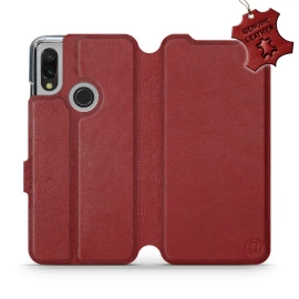 Phone Case Xiaomi Redmi 7 - Design Dark Red Leather