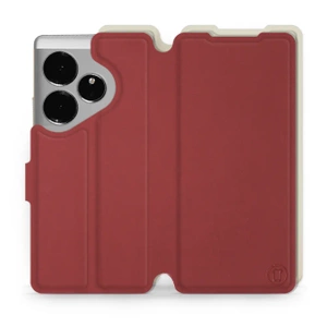 Hülle für Realme GT 6 - Farbe Dunkelrot mit Platin