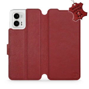 Phone Case Motorola Moto G73 5G - Design Dark Red Leather