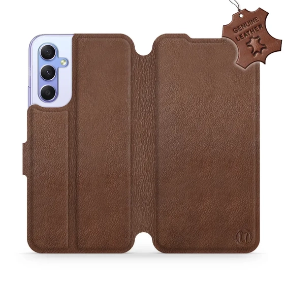 Phone Case Samsung Galaxy A34 5G - Design Brown Leather