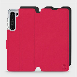 Hülle für Motorola Edge - Farbe Rot mit Schwarz