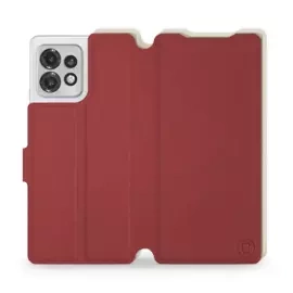 Phone Case Motorola Edge 40 Pro - Design Dark Red with Platinum