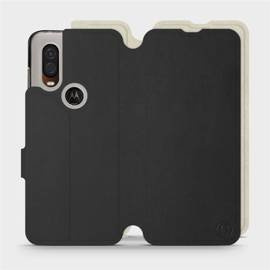 Phone Case Motorola One Vision - Design Black with Platinum