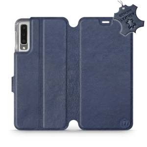 Phone Case Samsung Galaxy A7 2018 - Design Blue Leather