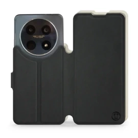 Etui Soft Touch do Huawei Nova 12i - wzór Satynowa czerń z platyną