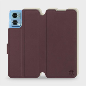 Phone Case Motorola Moto E22 - Design Burgundy with Platinum