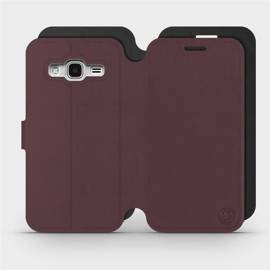 Phone Case Samsung Galaxy J3 2016 - Design Burgundy with Black