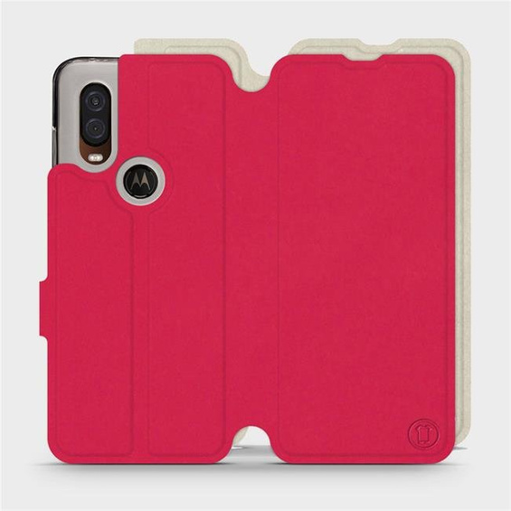 Hülle für Motorola One Vision - Farbe Rot mit Platin