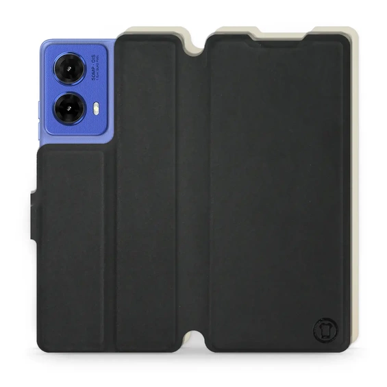 Etui Soft Touch do Motorola Moto G85 5G - wzór Satynowa czerń z platyną