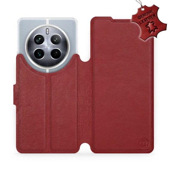 Phone Case Realme 12 Pro 5G - Design Dark Red Leather