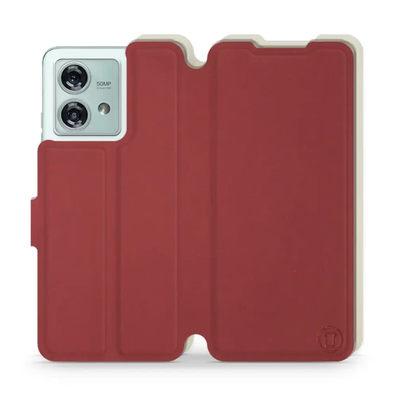 Phone Case Motorola Edge 40 Neo - Design Dark Red with Platinum
