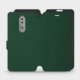Etui Soft Touch do Nokia 8 - wzór Miejska zieleń z czernią