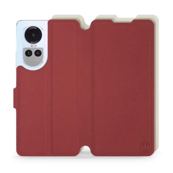 Hülle für OPPO Reno 10 5G - Farbe Dunkelrot mit Platin