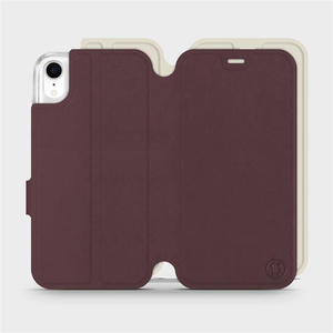 Etui Soft Touch do Apple iPhone XR - wzór Matowy burgund z platyną