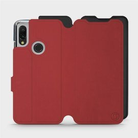 Hülle für Xiaomi Redmi 7 - Farbe Dunkelrot mit Schwarz