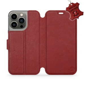Phone Case Apple iPhone 13 Pro - Design Dark Red Leather
