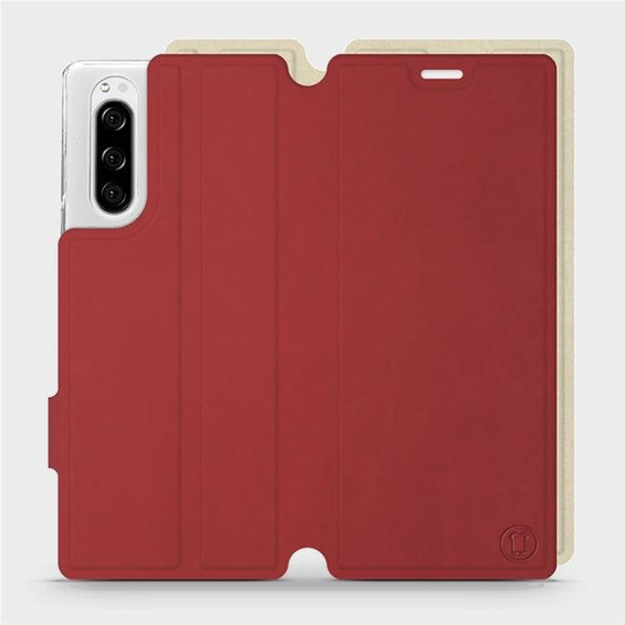 Phone Case Sony Xperia 5 - Design Dark Red with Platinum