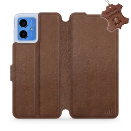 Phone Case Motorola Moto G14 - Design Brown Leather