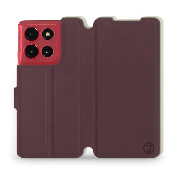 Phone Case Motorola Moto G86 Power 5G - Design Burgundy with Platinum
