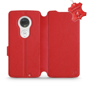 Hülle für Motorola Moto G7 Plus - Farbe Red Leather