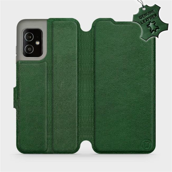 Etui ze skóry naturalnej do Asus Zenfone 8 - wzór Green Leather