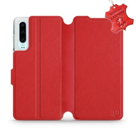 Phone Case Huawei P30 - Design Red Leather