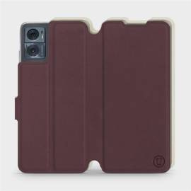 Phone Case Motorola Moto E22i - Design Burgundy with Platinum