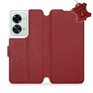 Phone Case OnePlus Nord 2T 5G - Design Dark Red Leather