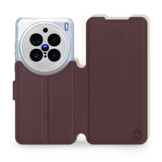 Etui Soft Touch do Vivo X200 Pro 5G - wzór Matowy burgund z platyną