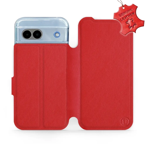 Phone Case Google Pixel 8A - Design Red Leather