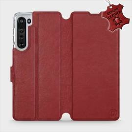 Phone Case Motorola Edge - Design Dark Red Leather