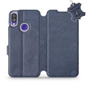 Phone Case Xiaomi Redmi Note 7 - Design Blue Leather