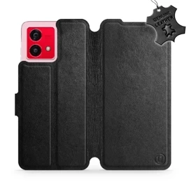 Phone Case Motorola Moto G84 - Design Black Leather