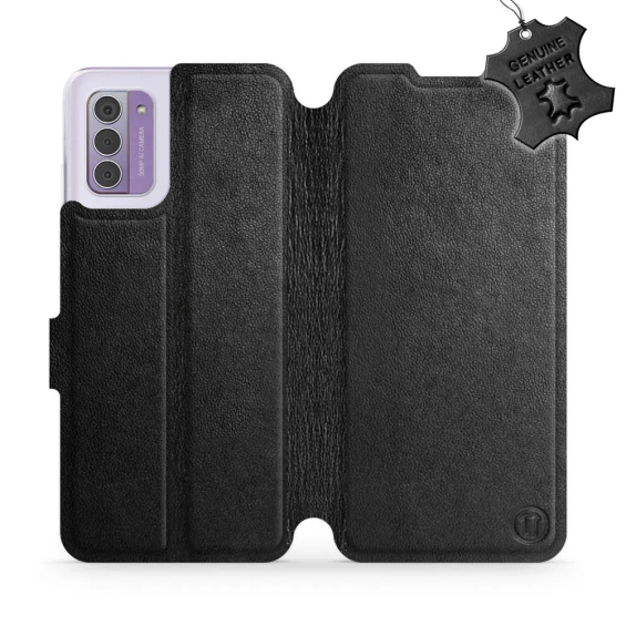 Etui ze skóry naturalnej do Nokia G42 - wzór Black Leather