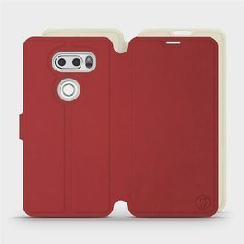Phone Case LG V30 - Design Dark Red with Platinum