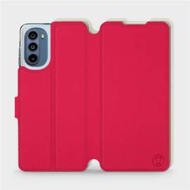 Etui Soft Touch do Motorola Moto G62 5G - wzór Żywa czerwień z platyną