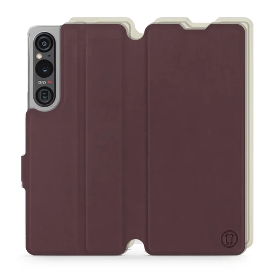 Phone Case Sony Xperia 1 V - Design Burgundy with Platinum