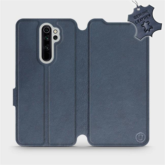 Etui ze skóry naturalnej do Xiaomi Redmi Note 8 Pro - wzór Blue Leather